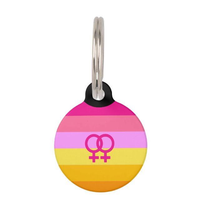 Lesbian Dawn Pride WLW Pet Tag (Front)