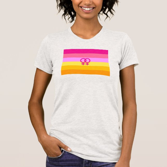 Lesbian Dawn Pride WLW T-Shirt (Front)