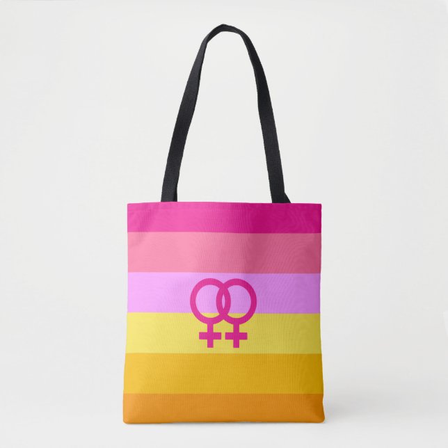 Lesbian Dawn Pride WLW Tote Bag (Front)