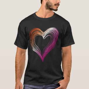 Lesbian Doodle Heart Human Rights Pride Month LGBT T-Shirt