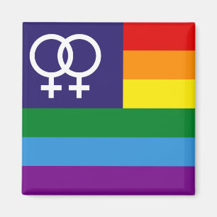 Lesbian Double Venus Rainbow Pride Magnet