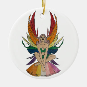 Lesbian Faerie  Ceramic Tree Decoration
