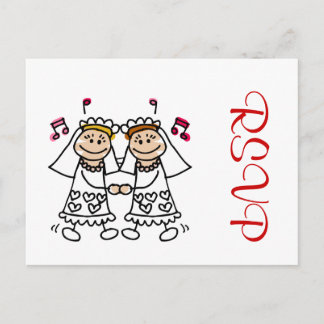 Lesbian First Dance Invitation Postcard