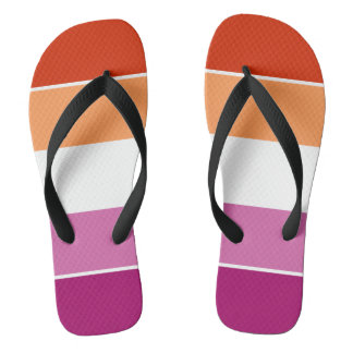 Lesbian Flag Colours Stripes Flip Flops