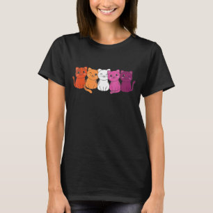 Lesbian Flag Gay Pride Lgbtq Cats Cute Lesbian Cat T-Shirt