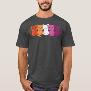 Lesbian Flag Gay Pride Lgbtq Cats Cute Lesbian Cat T-Shirt