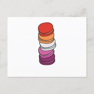 Lesbian Flag Gender Fluid Pride Lgbtq Macaron Postcard