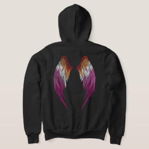 Lesbian Flag - Halo - Wings Hoodie