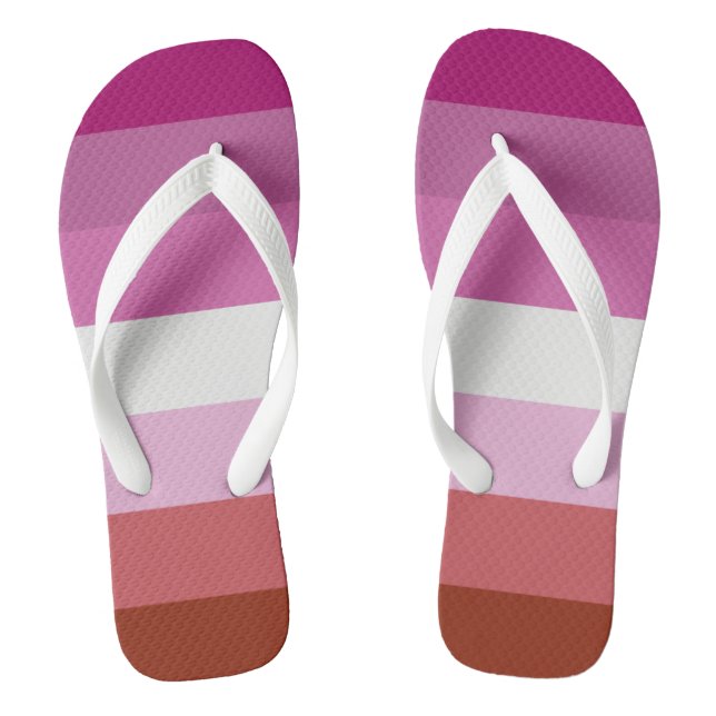 Lesbian Flag LGBTQ+ Pride  Flip Flops (Footbed)