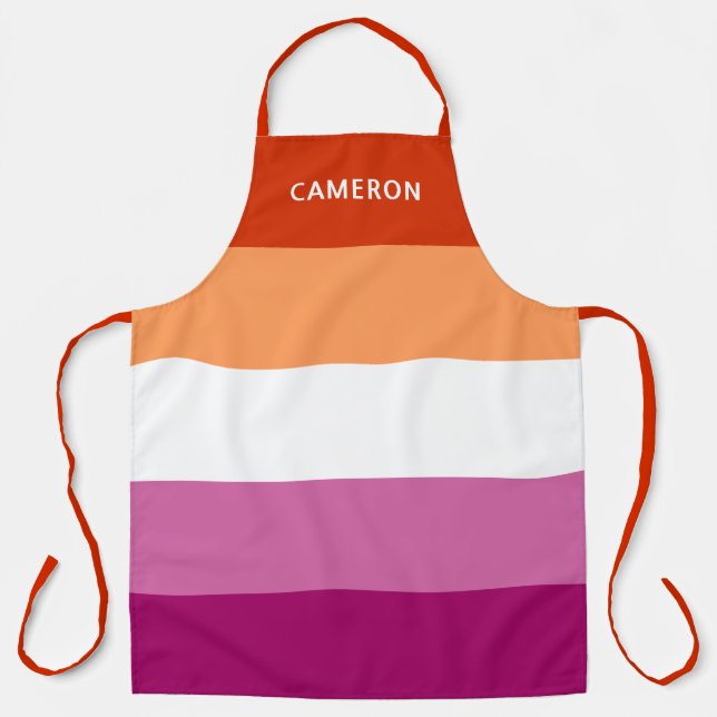 Lesbian Flag Monogrammed Apron (Front)