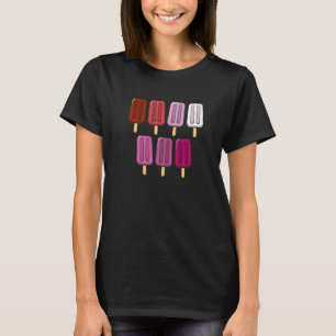 Lesbian Flag Popsicles 4th Of July Subtle Pride Mo T-Shirt