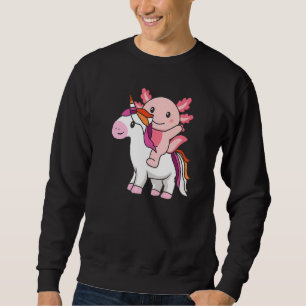 Lesbian Flag Pride Lgbtq Axolotl On Unicorn Pride Sweatshirt