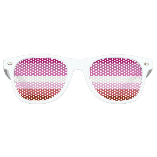 Lesbian Flag Retro Sunglasses (Front)