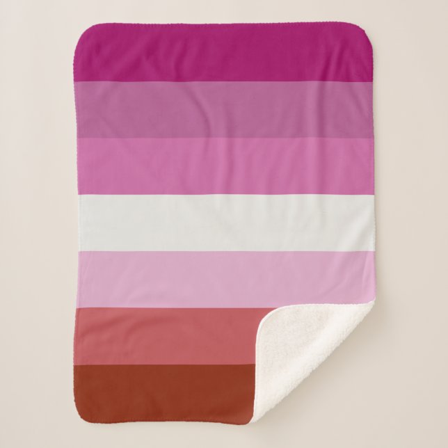 Lesbian Flag Sherpa Blanket (Front)