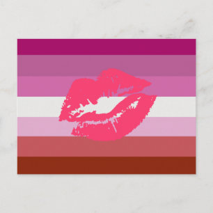 LESBIAN FLAG STRIPES WITH SYMBOL -.png Postcard