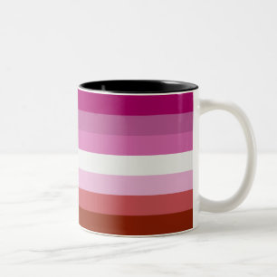 Lesbian Flag Two-Tone Coffee Mug