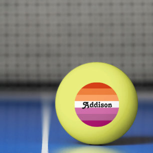 Lesbian flag with personalized name gift ping pong ball