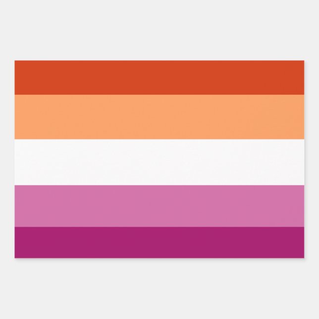 Lesbian Flag Wrapping Paper Sheet (Front)