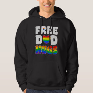 Lesbian Free Dad Hugs Gay Lgbt Proud Dad Rainbow Hoodie