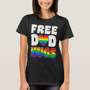 Lesbian Free Dad Hugs Gay Lgbt Proud Dad Rainbow T-Shirt