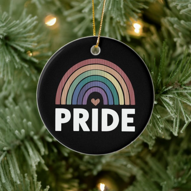 Lesbian Funny LGBT Gay Pride Rainbow  Ceramic Tree Decoration (Tree)