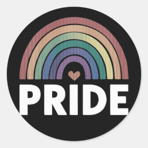 Lesbian Funny LGBT Gay Pride Rainbow Classic Round Sticker