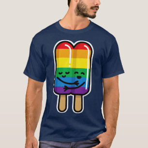 Lesbian Gay couple popsicle Rainbow  LGBT love 1 T-Shirt