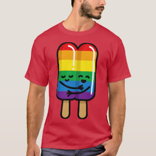 Lesbian Gay couple popsicle Rainbow LGBT love T-Shirt