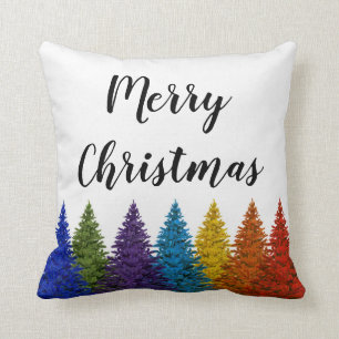 Lesbian Gay Pride Rainbow Flag Christmas Tree Cushion