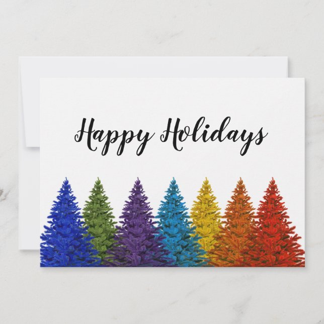 Lesbian Gay Pride Rainbow Flag Christmas Tree Invitation (Front)