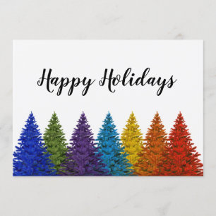 Lesbian Gay Pride Rainbow Flag Christmas Tree Invitation