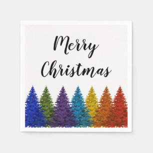 Lesbian Gay Pride Rainbow Flag Christmas Tree Napkin