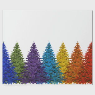 Lesbian Gay Pride Rainbow Flag Christmas Tree Wrapping Paper
