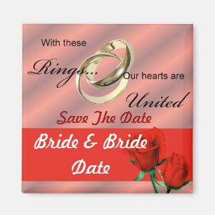 Lesbian Gay Save the Date Wedding Magnets