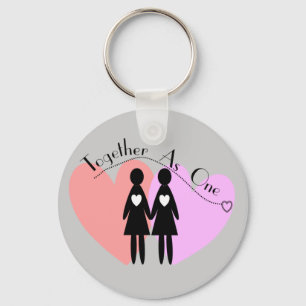 Lesbian Gifts "Together As One" Key Ring
