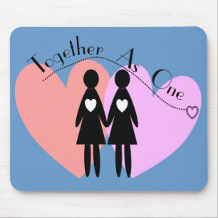 Lesbian Gifts "Together As One" Mouse Mat