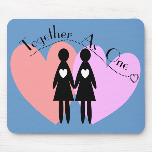 Lesbian Gifts "Together As One" Mouse Mat (Front)