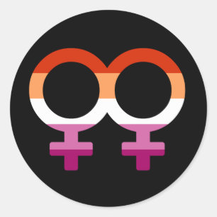 Lesbian Glyphs   Lesbian Pride Classic Round Sticker