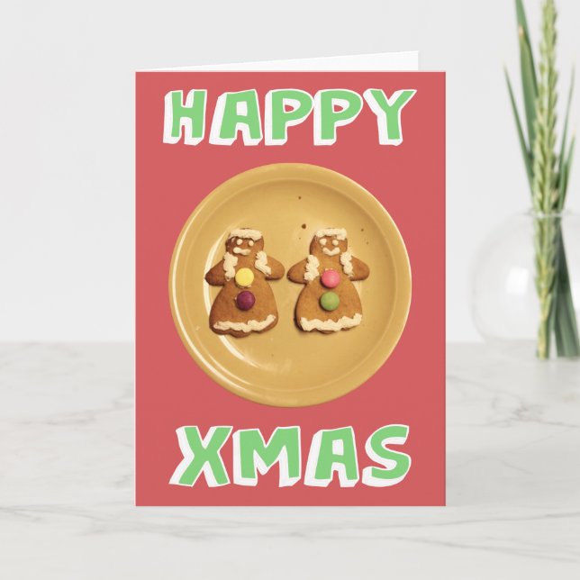 Lesbian "Happy Xmas" Card (blank) (Front)