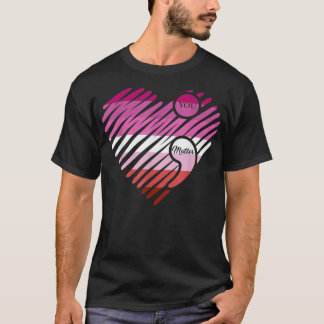 Lesbian Heart Pride Flag LGBTQ Inspirational LGBT  T-Shirt