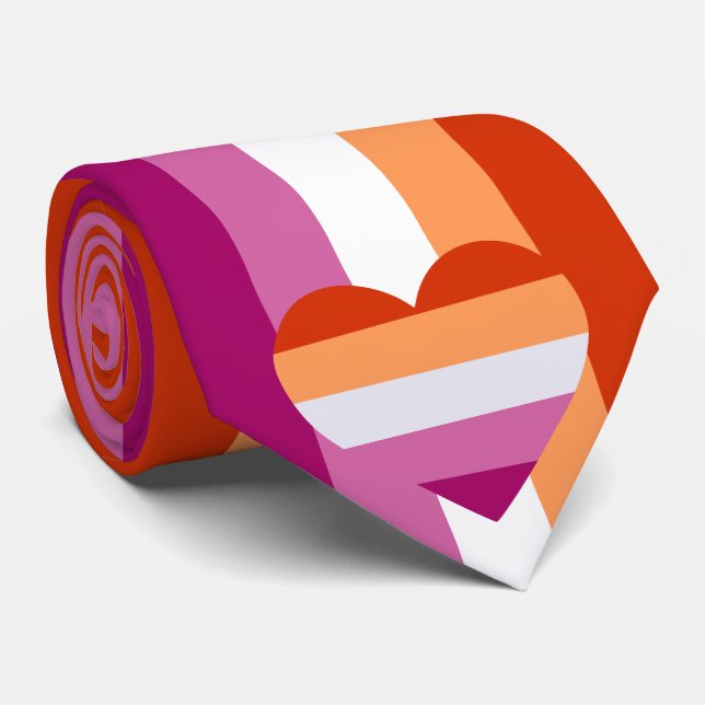 Lesbian Hearty Pride Frag  Tie (Rolled)