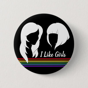 Lesbian I Like Girls Gay Women Pride 6 Cm Round Badge