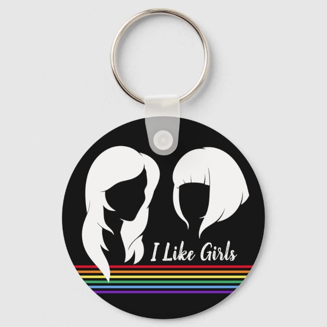 Lesbian I Like Girls Gay Women Pride Key Ring (Front)