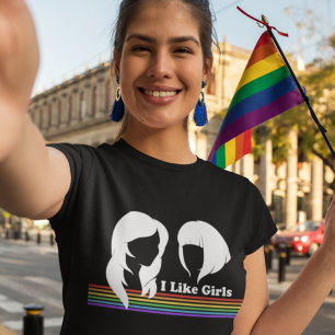 Lesbian I Like Girls Gay Women Pride Parade Womens T-Shirt
