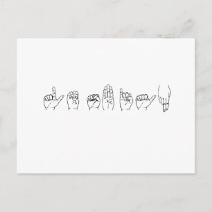 Lesbian in Sign Language Postcard