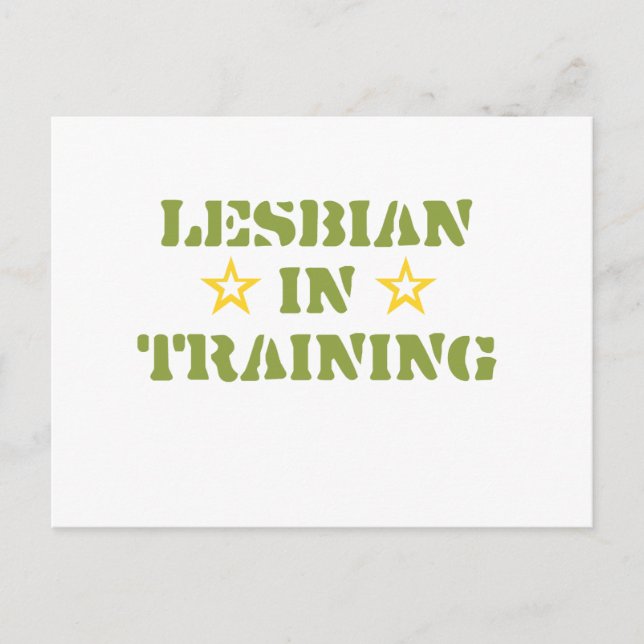 LESBIAN IN TRAINING POSTCARD (Front)