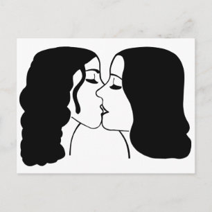 Lesbian Kiss Postcard