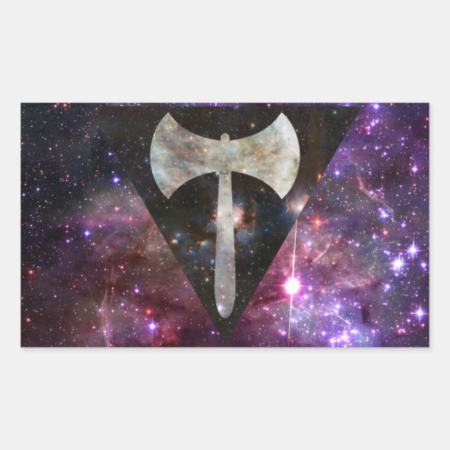 Lesbian labrys nebula flag stickers (Front)