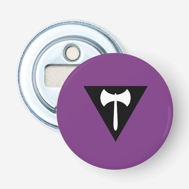 Lesbian Labrys Pride Flag Bottle Opener (Front)