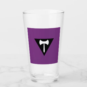 Lesbian Labrys Pride Flag Glass